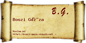 Boszi Géza névjegykártya