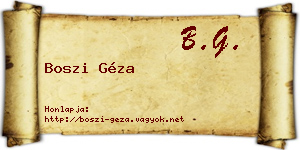 Boszi Géza névjegykártya