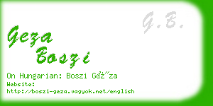 geza boszi business card